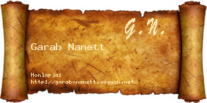 Garab Nanett névjegykártya